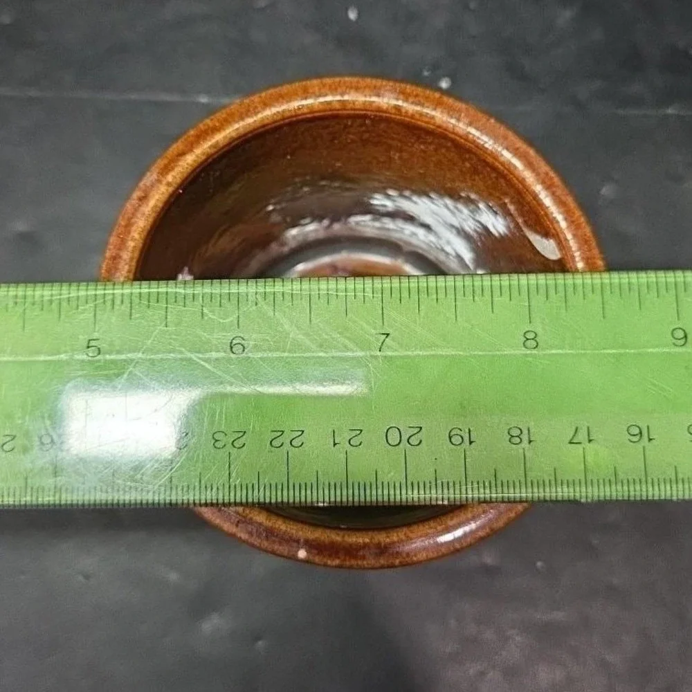 Brown Stoneware Cheese Crock, Vintage Ceramic Container Worn Label, Rustic Decor